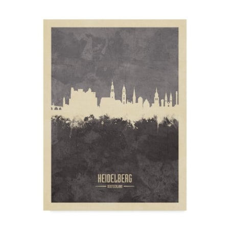 Michael Tompsett 'Heidelberg Germany Skyline Gray' Canvas Art,24x32